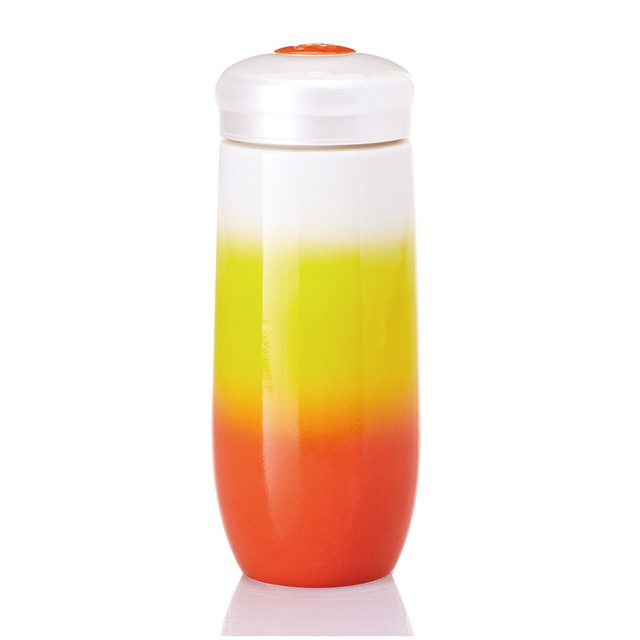 15-D1994-2 精彩隨身杯 ( 大/單層/橘黃白 ) 480 ml