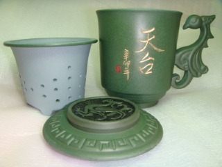 茶杯- 鶯歌茶杯,鶯歌陶瓷茶杯-D704  綠色鳳杯,寫名字泡茶杯